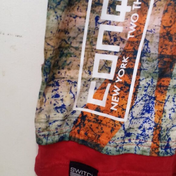 Switch Shirt Men L Short Sleeve NY 2016 Stars Red Blue Orange - Picture 9 of 15